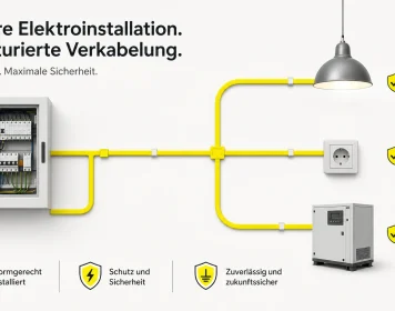 Reduzierte Illustration einer sicheren und strukturierten Elektroverkabelung